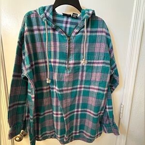 Shah Safari Vintage Light Flannel Quarter Zip XL